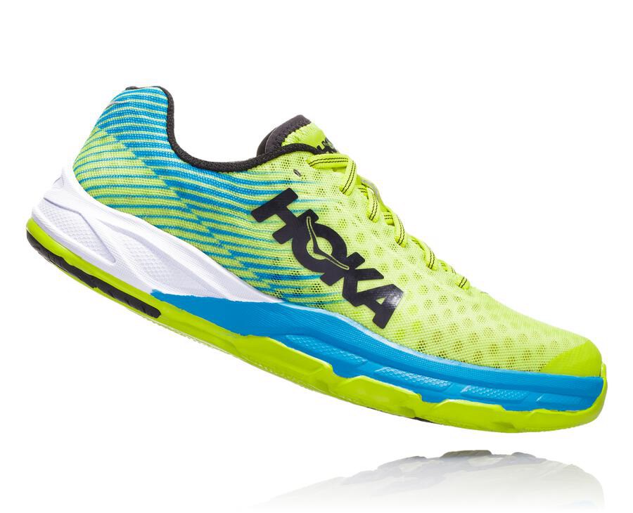 Hoka Australia One One EVO Carbon Rocket - Mens Running Shoes Green/Blue - PVNBY-3519